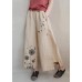 Navy Blue Dandelion Wide Leg Linen Pants Summer Cotton Outfits