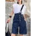 Summer denim blue back with button five pants