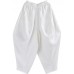 Vintage White Loose Cotton Linen Radish trousers Summer Pants