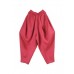 French Pink Cotton Linen Casual Harem Pants Summer