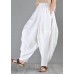 Vintage White Loose Cotton Linen Radish trousers Summer Pants